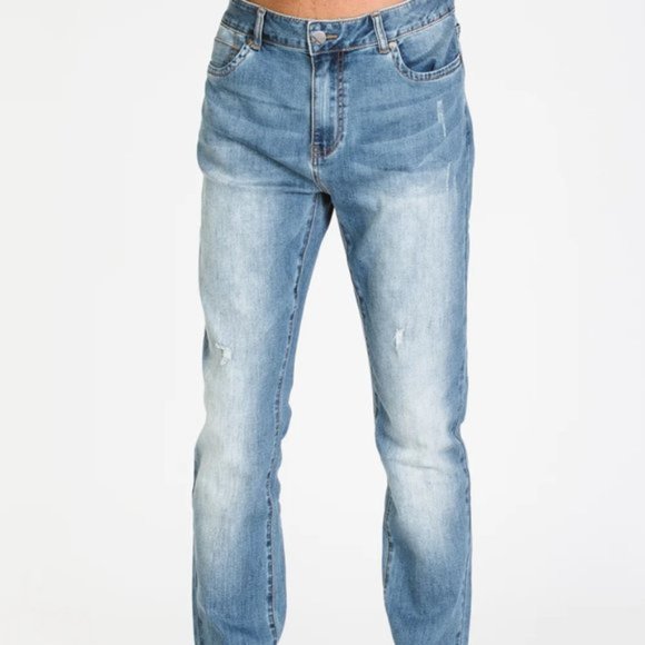 New Tainted Denim Jeans Mid Rise Slim Fit Hip Leg Men's Size 40 - Picture 1 of 16